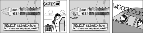 Another very humorous hypothetical situation has been proposed by the Author. He suggests that one could click on the pilot&rsquo;s seat during the airline ticketing process, thus becoming the pilot and actually flying the plane. He further suggests that this would be an enjoyable experience for the would-be pilot.